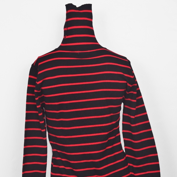 Grane Red & Black Striped Turtleneck (XL) - Picture 3 of 6